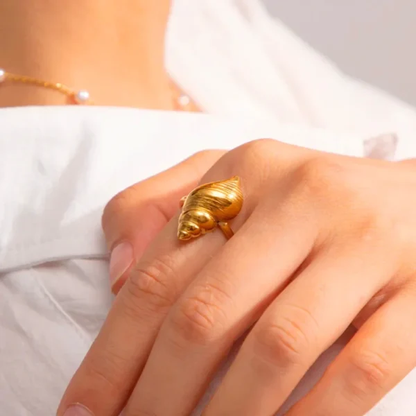 Textured Conch Open Ring