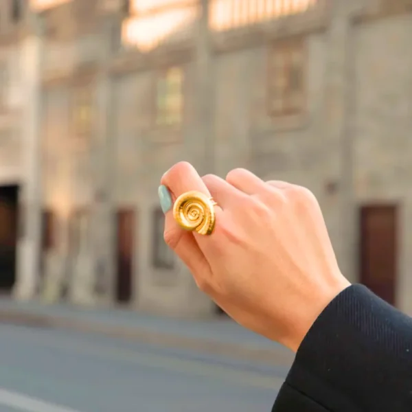 Textured Bold Spiral Ring