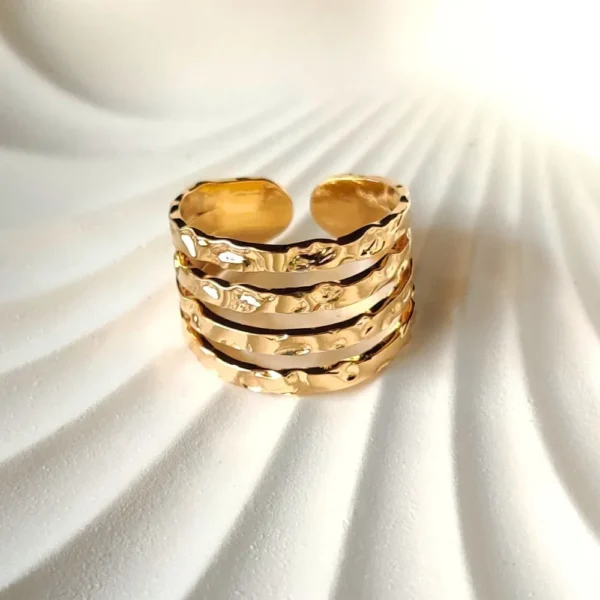 Textured Multi Layered Open Ring