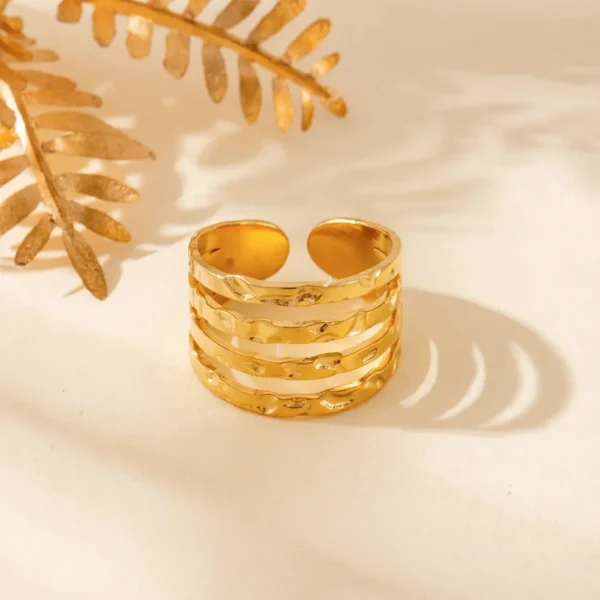 Textured Multi Layered Open Ring