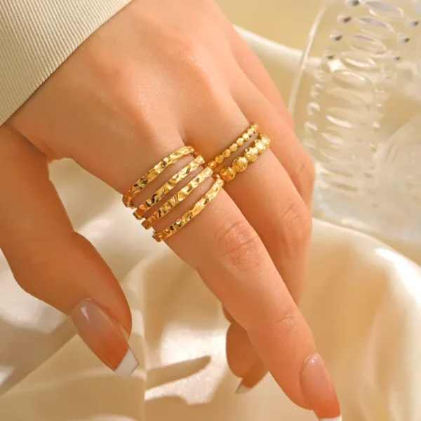 Textured Multi Layered Open Ring