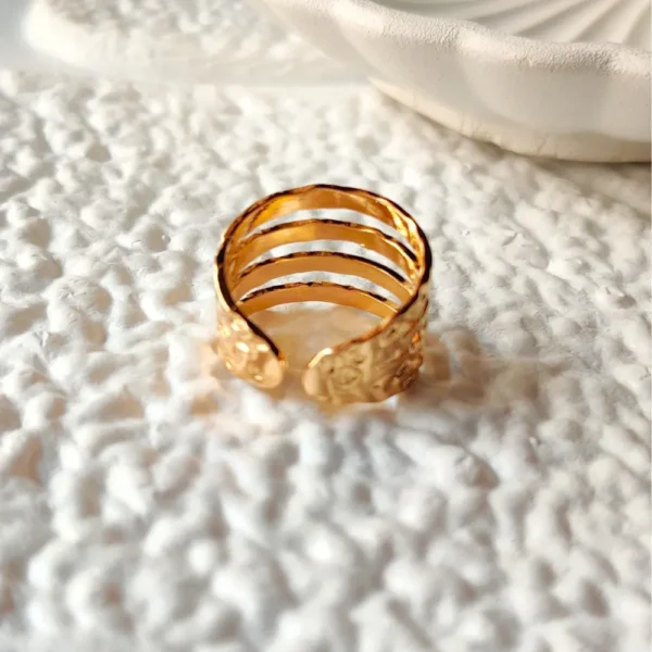 Textured Multi Layered Open Ring
