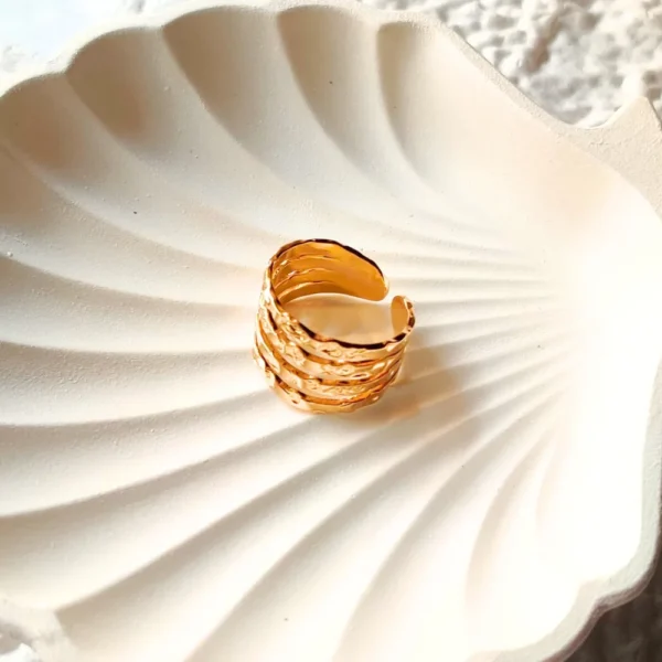 Textured Multi Layered Open Ring