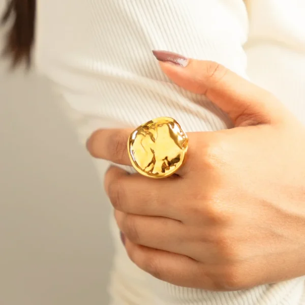 Moon Crater Statement Open Ring