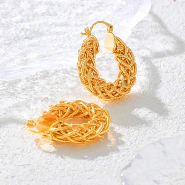 Twisted Rope Bold Hoop Earrings