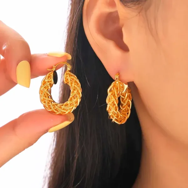 Twisted Rope Bold Hoop Earrings