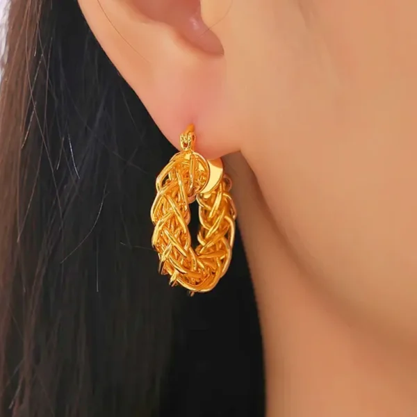Twisted Rope Bold Hoop Earrings