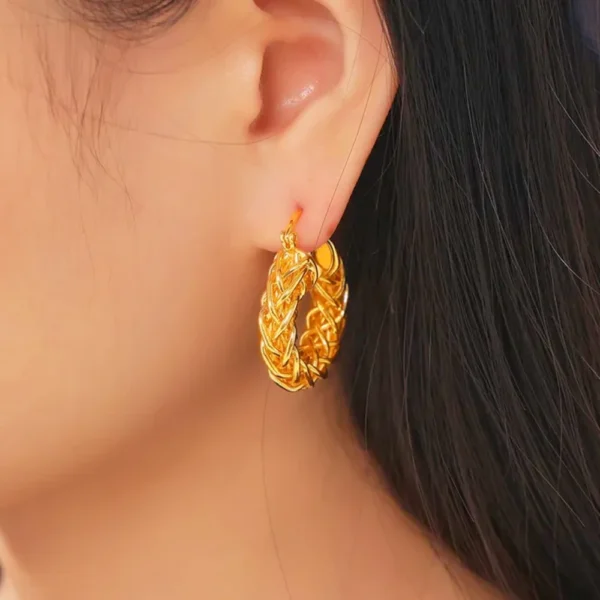 Twisted Rope Bold Hoop Earrings