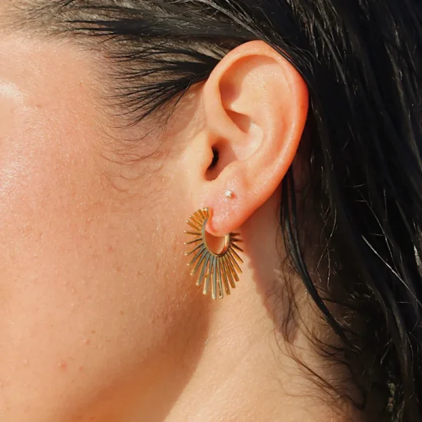 Geometric Starburst Hoop Earrings