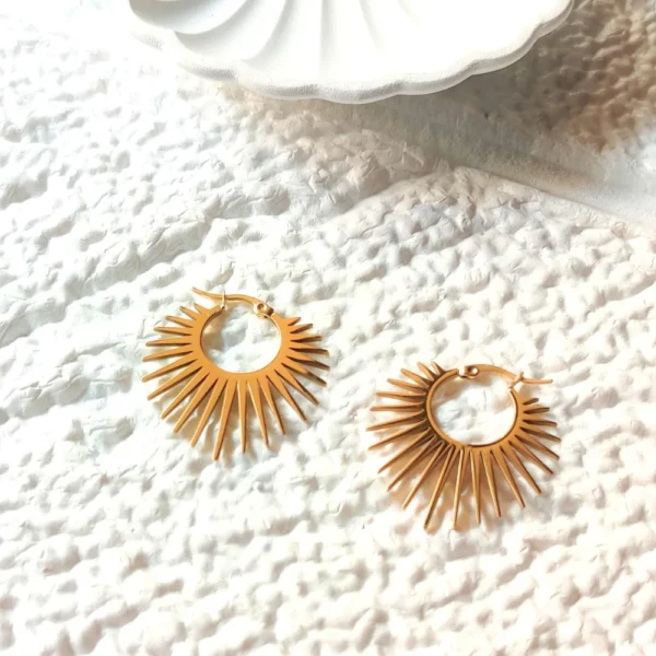 Geometric Starburst Hoop Earrings