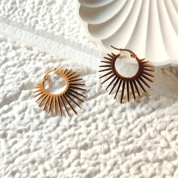 Geometric Starburst Hoop Earrings
