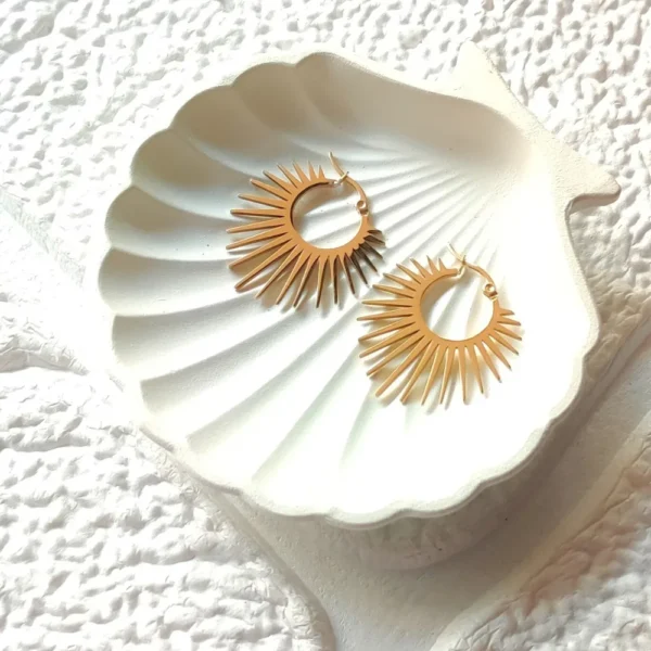 Geometric Starburst Hoop Earrings