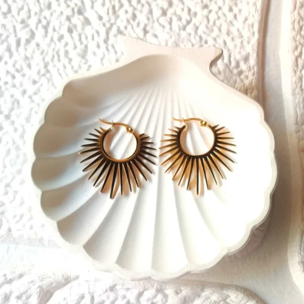 Geometric Starburst Hoop Earrings