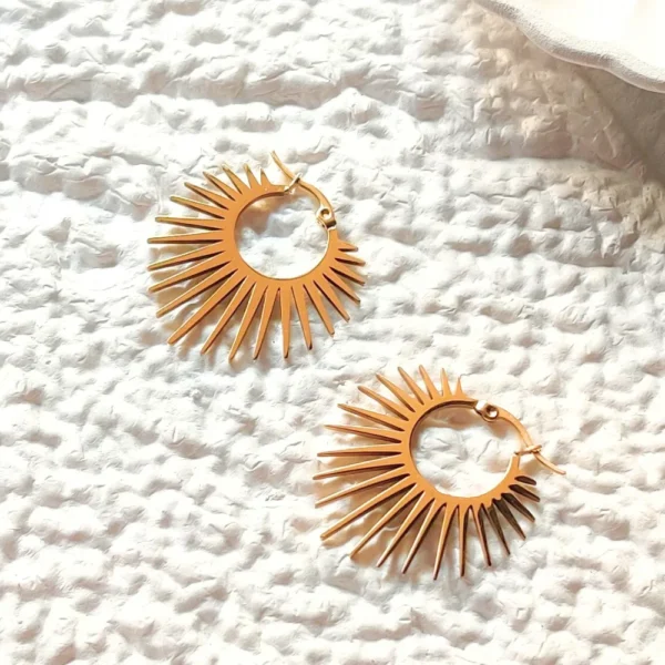 Geometric Starburst Hoop Earrings