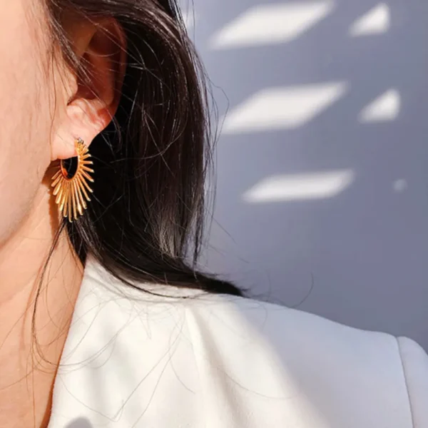 Geometric Starburst Hoop Earrings